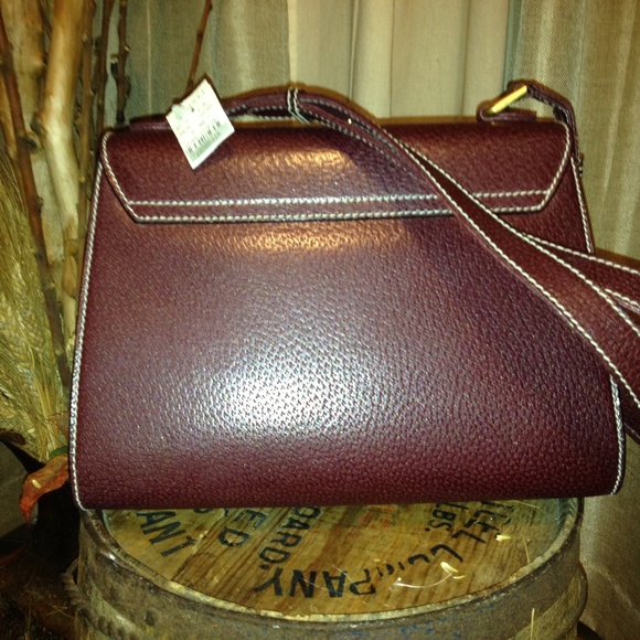 NWT!! VTG. RARE Leather & SUEDE Wine shoulder Bag - Picture 3 of 8